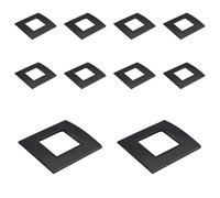 10 Pezzi Placca Plastica Quadrata, 2 Moduli Posti Per Scatola 502, Compatibile Con Bticino Living Light, Colore Nero, Serie MBL