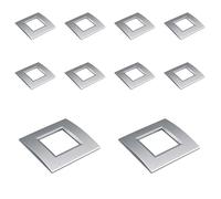10 Pezzi Placca Plastica Quadrata, 2 Moduli Posti Per Scatola 502, Compatibile Con Bticino Living Light, Colore Grigio/Silver, Serie MBL