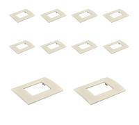 10 Pezzi Placca Plastica Quadrata, 3 Moduli Posti Per Scatola 503, Compatibile Con Bticino Living, Colore Sabbia, Serie MBL