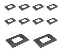 10 Pezzi Placca Plastica Quadrata, 3 Moduli Posti Per Scatola 503, Compatibile Con Bticino Living, Colore Acciaio Scuro, Serie MBL