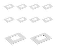 10 Pezzi Placca Plastica Quadrata, 3 Moduli Posti Per Scatola 503, Compatibile Con Bticino Living, Colore Bianco, Serie MBL