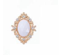 10 pezzi placcati in lega d'oro con decorazione in acrilico per scatole di imballaggio per abbigliamento, accessori per capelli, 33,0 mm * 26 mm - Bianco 3-10 pezzi