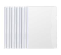 10 Pezzi Plastica A4 Rapporto Copertina, Cartella Di File Con Barra Scorrevole, A4 Copertine Per Rilegatura con Clip per Scuola, Ufficio Documenti, Bianco
