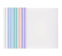 10 Pezzi Plastica A4 Rapporto Copertina, Cartella Di File Con Barra Scorrevole, A4 Copertine Per Rilegatura con Clip per Scuola, Ufficio Documenti, Morandi