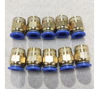 10 Pezzi, Pneumatico 10mm Od Tubo X 1cm Npt Connettore Maschio Push Connect Per