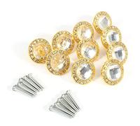 10 pezzi pomello per armadio, cassetto, porta, maniglione in cristallo trasparente con diamante, elegante strass lucido intarsiato in lega di zinco, maniglia a foro singolo per