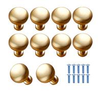 10 Pezzi Pomolo per Mobile Rotondo, Pomelli per Armadi, Pomelli per Cassetti, Pomelli per Cucina, Pomelli per Credenza, Pomelli per Porta D'oro, con Viti, per Porte, Armadietti, Cassetti e Guardaroba