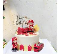 10 Pezzi Pompiere Decorazione per Torte, Pompiere Cake Topper, Pompiere Figure Decorazioni Torta, Happy Birthday Cake Topper, Festa di Compleanno Baby Shower Decorazioni per Bambini