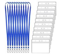10 Pezzi Porta Badge Impermeabili Trasparente 10 Pezzi Cordino Blu