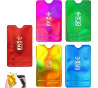 10 Pezzi Porta Bancomat Schermato RFID, Custodie Protettive per Carte di Credito Contactless e Carte d‘Identità - Set da 5 Colori per Uomo e Donna, Protezione da Scanner NFC