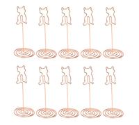 10 Pezzi Porta Menu, Clip Ad Anello Segnaposto da Tavolo Porta Humber Riservato Segni a Forma di Gatto Segnaposto Segnaposto Tavolo Alto Numero Stand per Festa di Nozze Cibo Carte (Gattino)