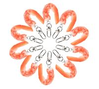 10 pezzi portachiavi a forma di gambero finto, imitazione di cibo cotto,
