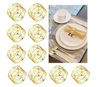 10 Pezzi Portatovaglioli Anello in Metallo, Yvmew Rotondi Portatovaglioli Cavo Ferma Tovaglioli Porta Tovagliolo Oro Decorazione Anello Tavola per Matrimoni Cena Compleanni Feste
