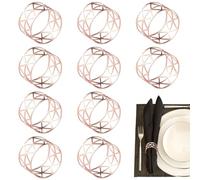 10 Pezzi Portatovagliolo in Metallo,Anelli Portatovaglioli in Metallo,Portatovaglioli Scava Fuori,Anelli per Tovaglioli,per Decorazioni da Tavola,Matrimoni,Cene,Feste(Oro Rosa)