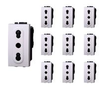 10 Pezzi Presa Bipasso, Compatibile Con Bticino Living Light (Bianco)