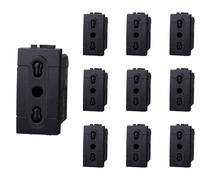 10 Pezzi Presa Bipasso, Compatibile Con Bticino Living Light (Nero)