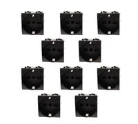 10 Pezzi Presa Schuko Universale 2P+T 10/16A 220V, Compatibile con Bticino Living International, Colore Nero, Occupa 2 Moduli