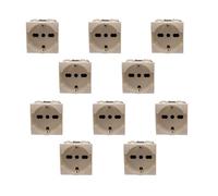 10 Pezzi Presa Schuko Universale 2P+T 10/16A 220V, Compatibile con Bticino Living Light, Colore Bianco, Occupa 2 Moduli