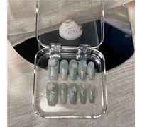 10 pezzi Press on Nails Unghie finte quadrate lunghe a bara Kit di arte acrilica for unghie finte a copertura completa(L)