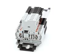 10 pezzi PT 4-HESILED 5 * 20 mm Portafusibile Morsettiera a inserimento con LED Cavo 24 V/220 V 4 mm² Connettore elettrico for guida DIN PT4-HESI(Gray-with 24V LED,2A Fuse)