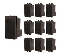 10 Pezzi Pulsante NO Normalmente Aperto, 1P 16A 220V, Compatibile Con Bticino Living International, Colore Nero, 1 Modulo, Serie MBL