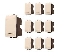 10 Pezzi Pulsante NO Normalmente Aperto, 1P 16A 220V, Compatibile Con Bticino Living Light, Colore Bianco, 1 Modulo, Serie MBL