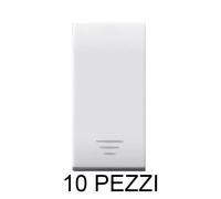 10 PEZZI PULSANTE TASTO CON GEMMA BIANCO 1 MODULO 10A ILLUMINABILE AVE 441005