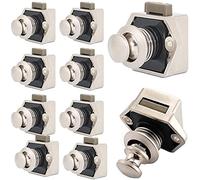 10 pezzi Push Button Catch Door Lock Lock, armadietto in metallo Push Button manopola per camper, roulotte Van Yacht Drawer Cabinet Door (nichel perla)