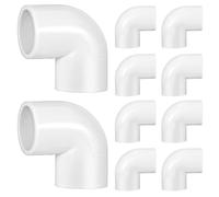 10 Pezzi PVC Gomito a 90 Gradi per Tubi Acqua, Bianco | Diametro Esterno 25mm, Interno 20mm, Plastica PVC, per Tubazioni e Scarichi Interni