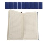 10 Pezzi Quaderno di Bilancio Finanziario A6 Blu | Copertina in PU Minimalista, Carta, per Principianti e Imprenditori, Uso Domestico e Ufficio