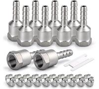 10 Pezzi Raccordi a Barra in Acciaio Inox, 1/4 “BSP Femmina X 10MM Connettore a
