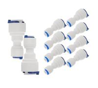 10 Pezzi Raccordo Rapido Diritto in Plastica 1/4"-3/8" per Acqua | Connessione Compatta, Installazione Semplice, per Sistemi Ro e Filtri, Bianco, Uso in Spazi Stretti
