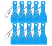 10 Pezzi Raschietto per Etichette in ABS Blu Anello Portachiavi | Forma a Goccia Ergonomica, Lama Precisa, Uso Tascabile, per Biglietti Gratta e Vinci e Rimozione Adesivi