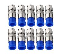 10 pezzi RG6 connettore tipo F coassiale raccordo a compressione collegamento impermeabile cavo antenna dritto adattatore blu