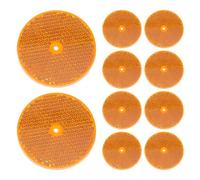 10 Pezzi Riflettore Rotondo Giallo ABS Viti per Sicurezza Stradale | Superficie Riflettente, Montaggio a Vite, Resiste al Maltempo, per Cancelli, Recinzioni, Bordi e Parcheggi