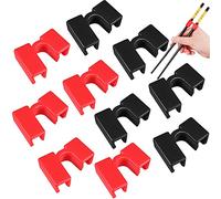 10 pezzi riutilizzabili bacchette aiutanti formazione bacchette cerniere connettore riutilizzabile plastica formazione bacchette bacchette per adulti bambini principianti formatori rosso e nero