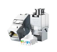 10 pezzi RJ45 Cat8 Cat7 Cat6A schermati, RJ45 STP modulo in lega di zinco schermato Keystone Jack(CAT7 STP 10PCS)