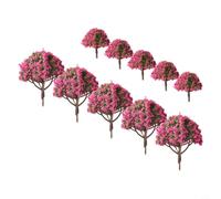 10 pezzi rosa fioritura modello alberi ferroviari paesaggio, 4 cm e 8 cm di | Accessori per il paesaggio Tavolo di sabbia, layout del treno, progetti di edifici e scuole di diorama