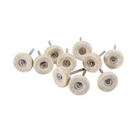 10 Pezzi Rotella di Lucidatura in Lana per Utensile Rotante, Testa di Mola Circolare con Maniglia per Lucidatura Metallo Acciaio Inox Cromato Alluminio e Gioielli, Accessorio Rotante Cotton Mop