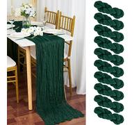 10 Pezzi Runner da Tavola in Garza Verde Scuro, 90 x 300cm Verde Runner da Tavola per Formaggio per Matrimonio Addio al Nubilato Baby Shower Decorazioni Feste di Compleanno