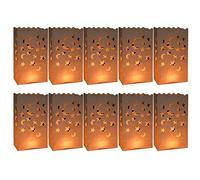 10 Pezzi Sacchetti di Candela Candle Bags Sacchetti Portacandele Luminari Lanterne di Carta, Ignifughi Sacchetto Di Candela, Decorazione per San Valentino, Natale Festa Decorazione
