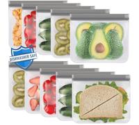 10 Pezzi Sacchetti Freezer, 8,7"*7" Sacchetti Alimenti Richiudibili, Sacchetti Congelatore, Senza BPA, per Verdure, Latte, Snack e Carne