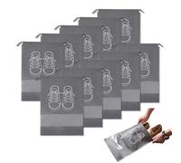 10 Pezzi Sacchetti Porta Scarpe Set, Porta Scarpe da Viaggio 32x44 cm in Tessuto Non Tessuto Grigio con Finestra Trasparente, Sacchetti Calzature Impermeabili Antipolvere per Uso Quotidiano e Viaggi