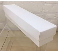 10 PEZZI Scatola per bomboniera fondo e coperchio 25X5X4 cm SETA BIANCO