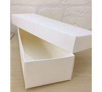 10 PEZZI Scatola per bomboniera fondo e coperchio 26X8X5 cm SETA BIANCO 0L4J