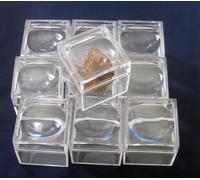 10 pezzi scatole con lente 40X40X40 mm Ingrandimento 2x