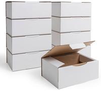10 Pezzi Scatole Di Cartone Piatte Bianche 20 X 14 X 7,5 Cm per Spedizioni, E-Co