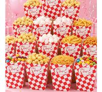 10 pezzi Scatole monouso per popcorn a quadri rossi e bianchi, scatole per alimenti con motivo "She's Ready To Pop", scatole per spuntino, scatole per patatine fritte, scatole per caramelle, scatole p