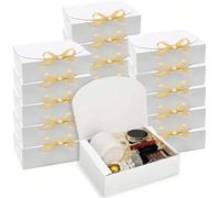 10 pezzi Scatole regalo con coperchio bianco, scatole regalo in confezione multipla, scatole regalo per damigelle (con nastro), adatte per matrimoni, compleanni, baby shower e altre feste. Scatole reg