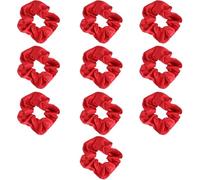 10 Pezzi Scrunchie Chioma Rosso Natalizio, Elastico Pratico | Accessorio Moda dal Design Tenero e Creativo, come Regalo e Decorazione da Polso